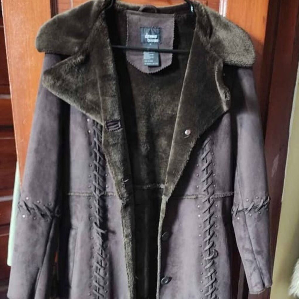 Dennis Basso faux fur lined coat